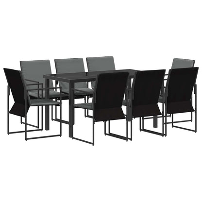 vidaXL Garden Dining Set 9 pcs Black and Anthracite 160 x 80 x 73 cm