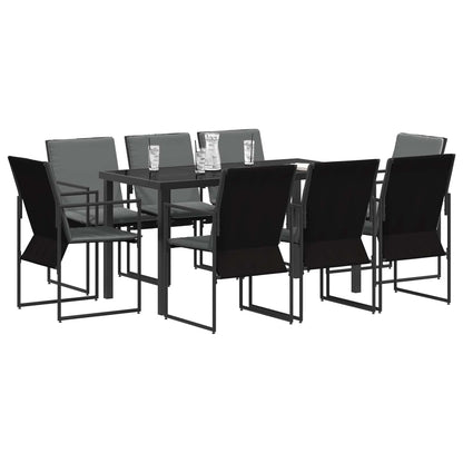 vidaXL Garden Dining Set 9 pcs Black and Anthracite 160 x 80 x 73 cm