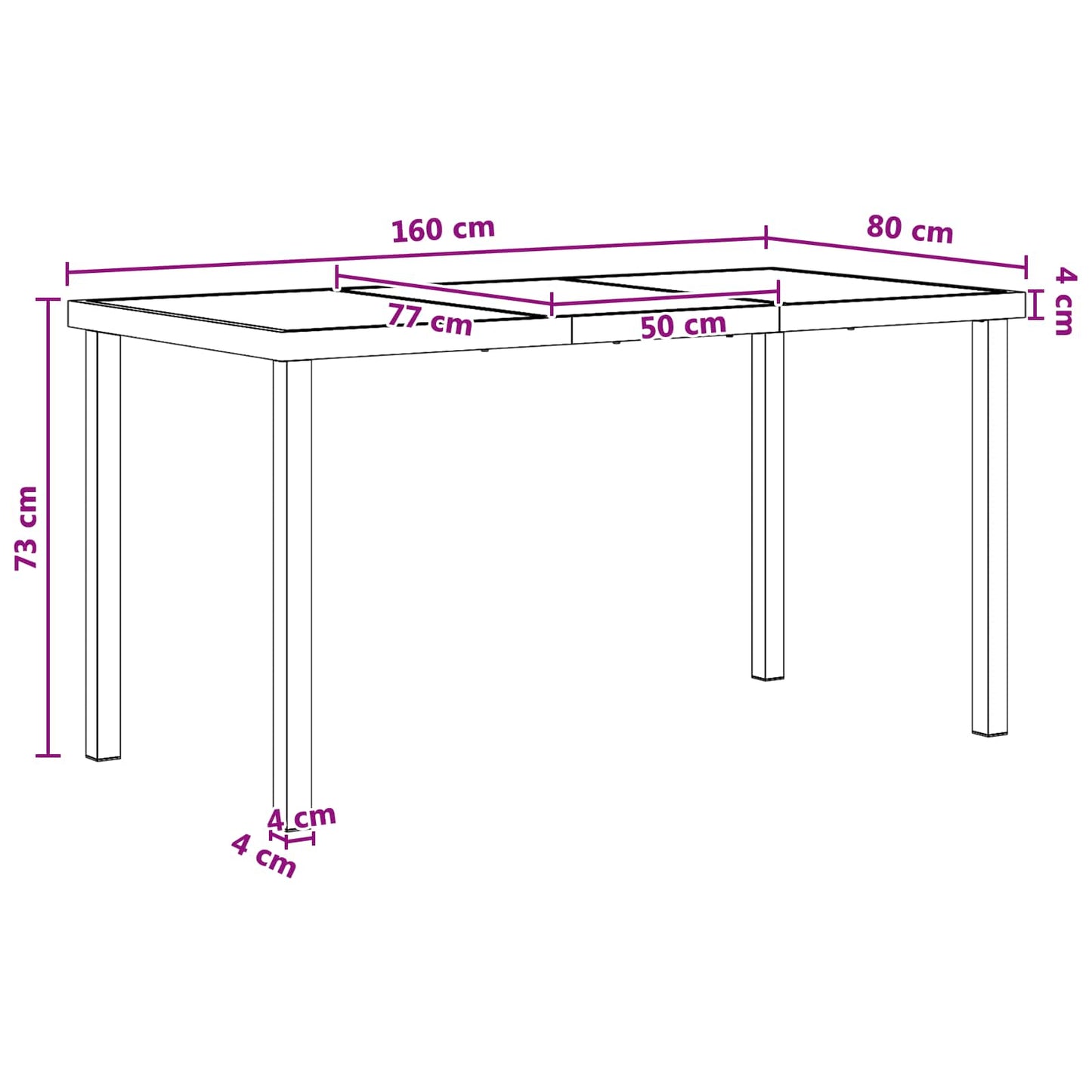 vidaXL Garden Dining Set 9 pcs Black and Anthracite 160 x 80 x 73 cm