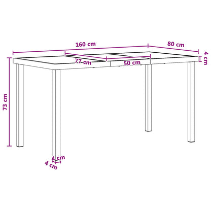 vidaXL Garden Dining Set 9 pcs Black and Anthracite 160 x 80 x 73 cm