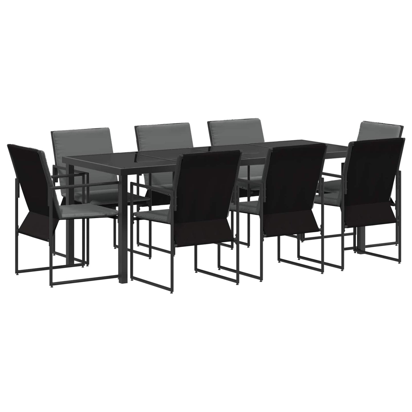 vidaXL Garden Dining Set 9 pcs Black and Anthracite 200 x 80 x 73 cm