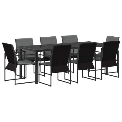 vidaXL Garden Dining Set 9 pcs Black and Anthracite 200 x 80 x 73 cm