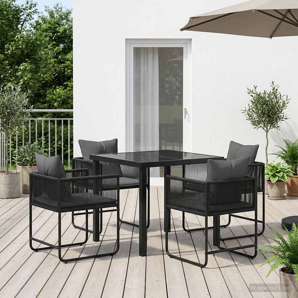 vidaXL Garden Dining Set 5 pcs Black and Anthracite 80 x 80 x 73 cm