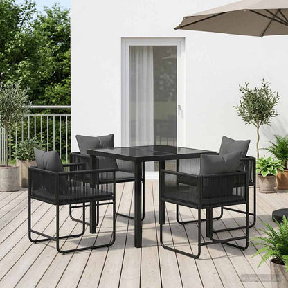 vidaXL Garden Dining Set 5 pcs Black and Anthracite 80 x 80 x 73 cm