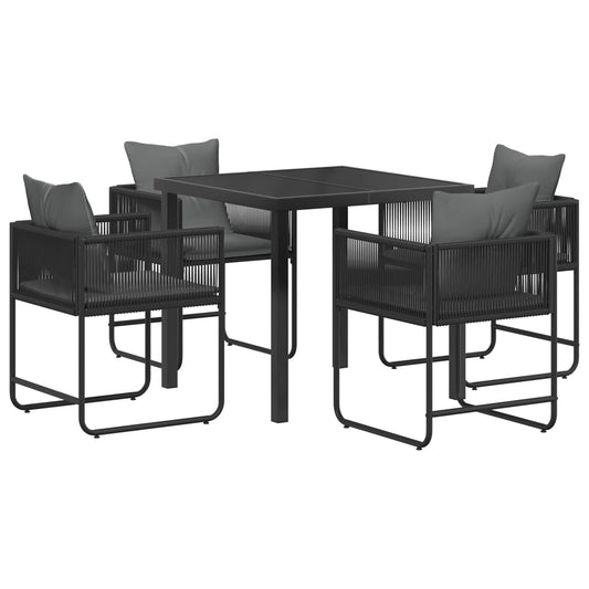 vidaXL Garden Dining Set 5 pcs Black and Anthracite 80 x 80 x 73 cm