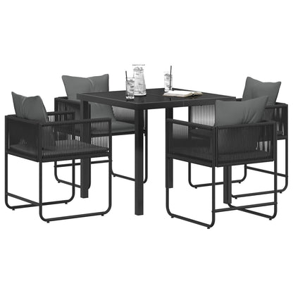 vidaXL Garden Dining Set 5 pcs Black and Anthracite 80 x 80 x 73 cm