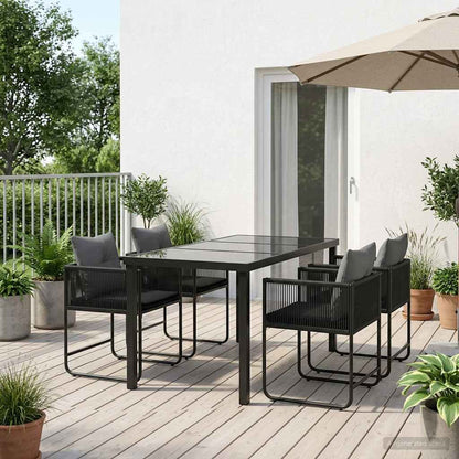 vidaXL Garden Dining Set 5 pcs Black and Anthracite 140 x 80 x 73 cm