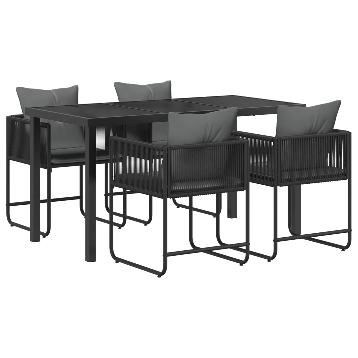 vidaXL Garden Dining Set 5 pcs Black and Anthracite 140 x 80 x 73 cm