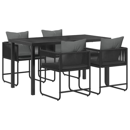 vidaXL Garden Dining Set 5 pcs Black and Anthracite 140 x 80 x 73 cm