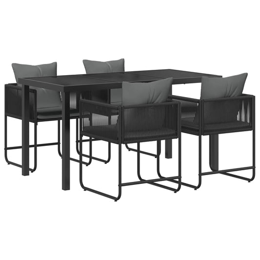 vidaXL Garden Dining Set 5 pcs Black and Anthracite 140 x 80 x 73 cm