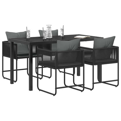 vidaXL Garden Dining Set 5 pcs Black and Anthracite 140 x 80 x 73 cm