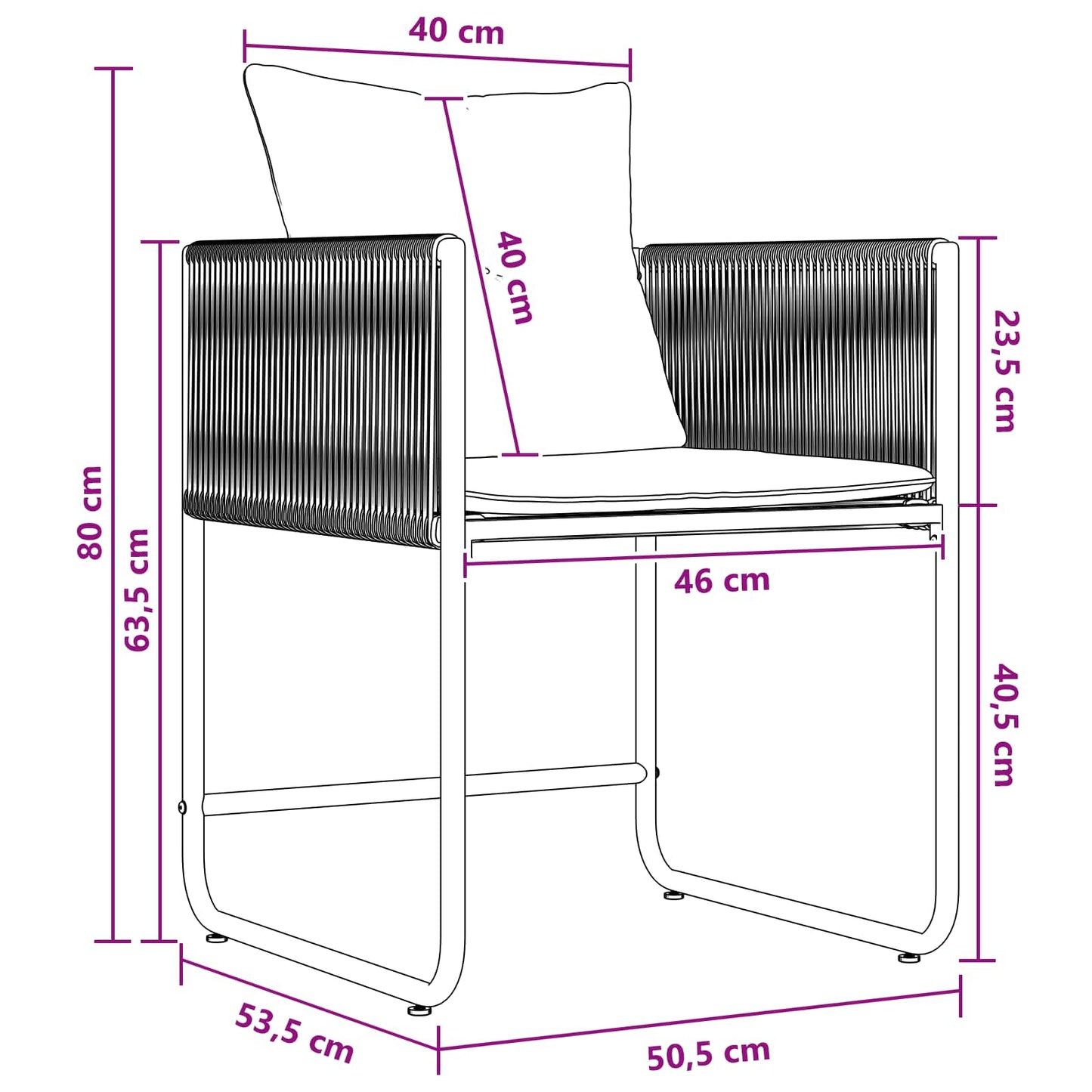 vidaXL Garden Dining Set 5 pcs Black and Anthracite 140 x 80 x 73 cm