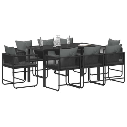 vidaXL Garden Dining Set 9 pcs Black and Anthracite 160 x 80 x 73 cm