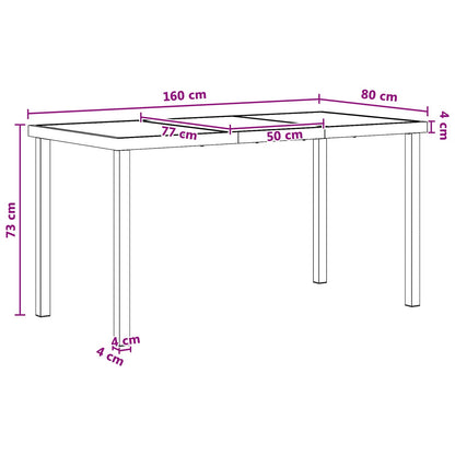 vidaXL Garden Dining Set 9 pcs Black and Anthracite 160 x 80 x 73 cm