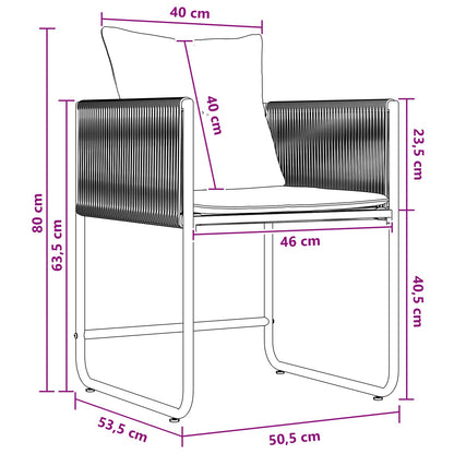 vidaXL Garden Dining Set 9 pcs Black and Anthracite 160 x 80 x 73 cm