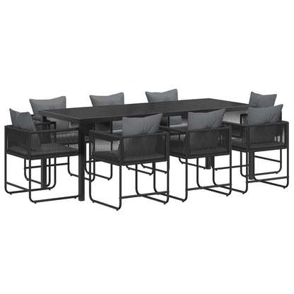 vidaXL Garden Dining Set 9 pcs Black and Anthracite 200 x 80 x 73 cm