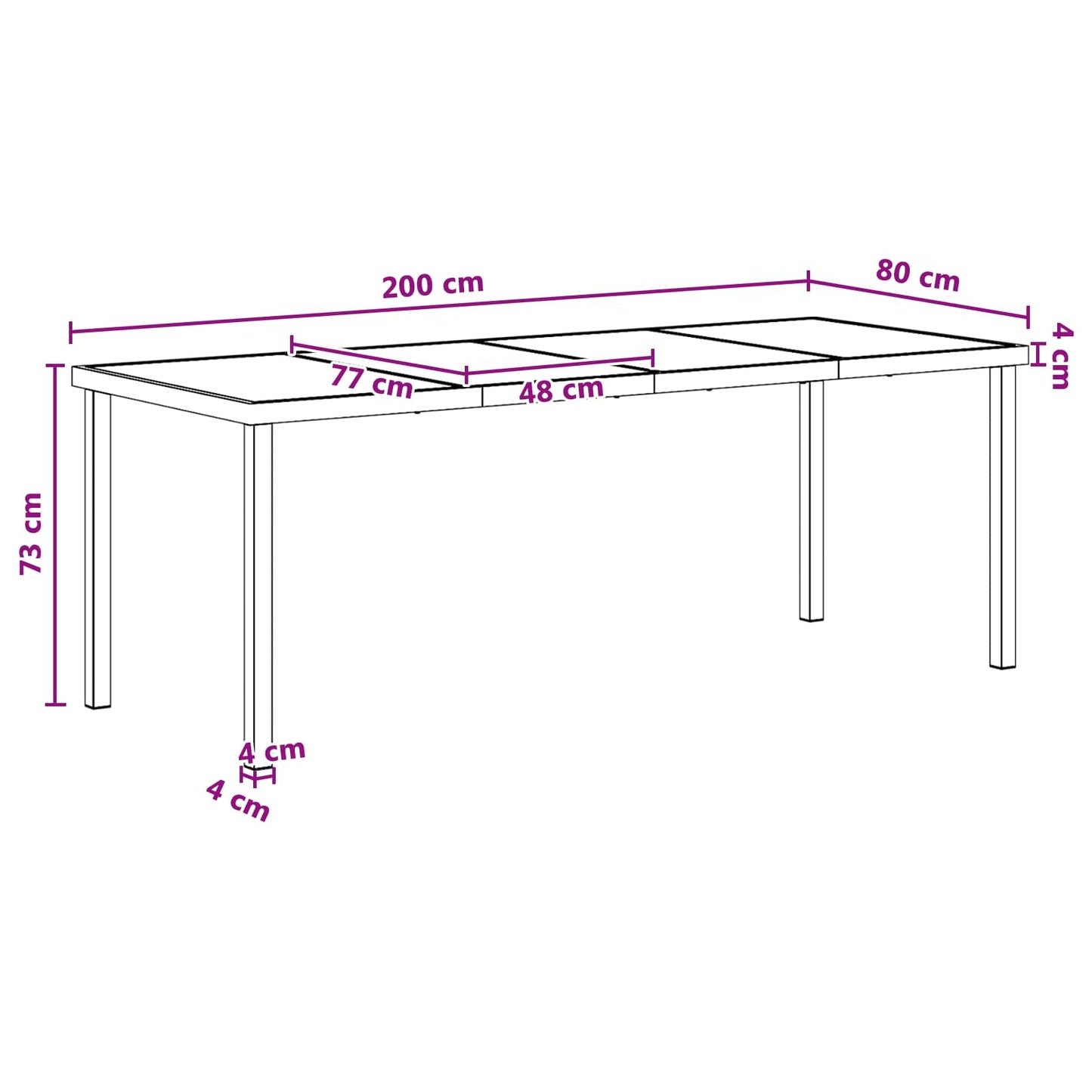 vidaXL Garden Dining Set 9 pcs Black and Anthracite 200 x 80 x 73 cm