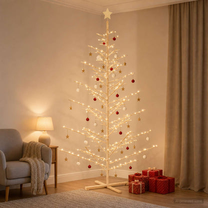 vidaXL Wooden Christmas Tree KOTKA 240 cm Bamboo and Solid Pine Wood