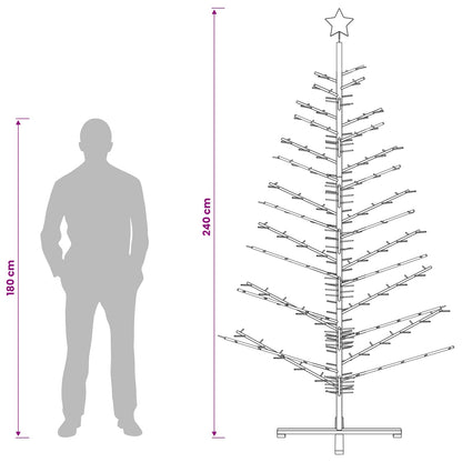 vidaXL Wooden Christmas Tree KOTKA 240 cm Bamboo and Solid Pine Wood