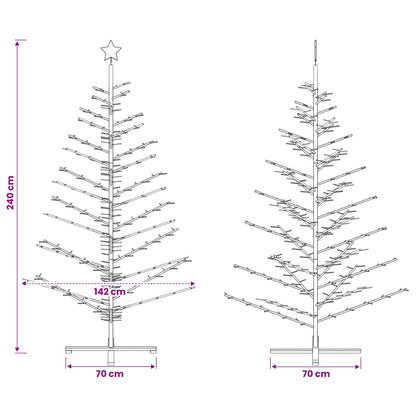 vidaXL Wooden Christmas Tree KOTKA 240 cm Bamboo and Solid Pine Wood