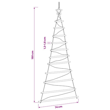 vidaXL Hanging Christmas Tree 150 cm 80 LEDs Warm White
