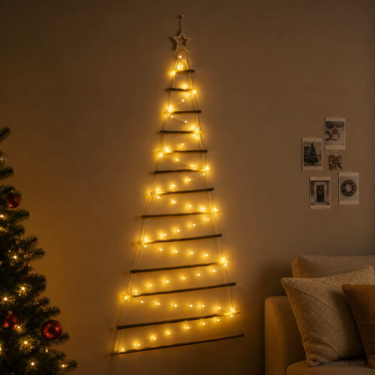 vidaXL Hanging Christmas Tree 180 cm 100 LEDs Warm White