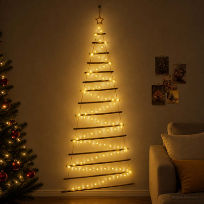 vidaXL Hanging Christmas Tree 210 cm 130 LEDs Warm White