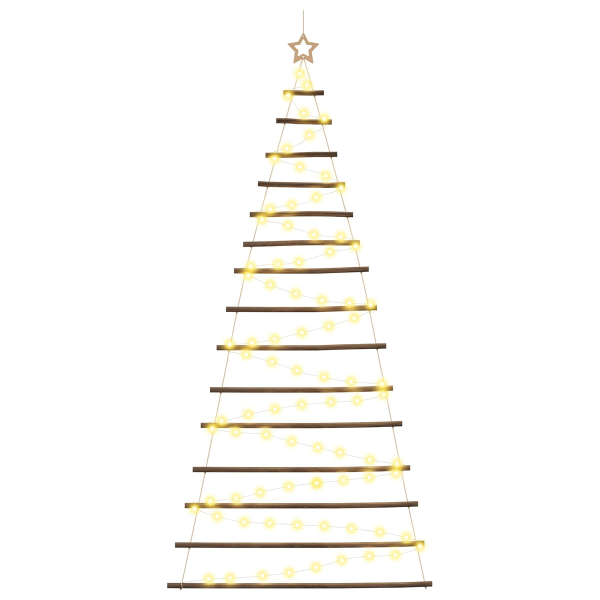 vidaXL Hanging Christmas Tree 210 cm 130 LEDs Warm White