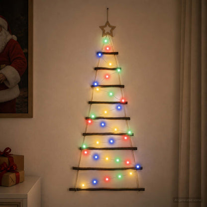 vidaXL Hanging Christmas Tree 120 cm 50 LEDs Multicolour