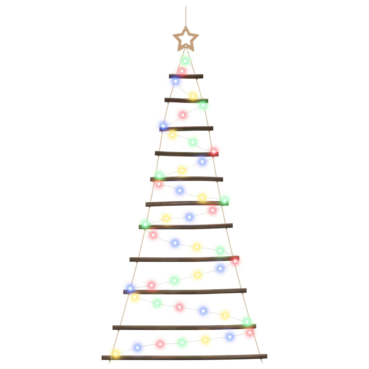 vidaXL Hanging Christmas Tree 150 cm 80 LEDs Multicolour