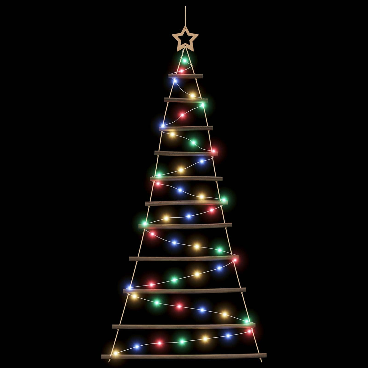 vidaXL Hanging Christmas Tree 150 cm 80 LEDs Multicolour