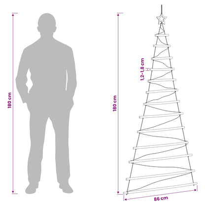 vidaXL Hanging Christmas Tree 180 cm 100 LEDs Multicolour