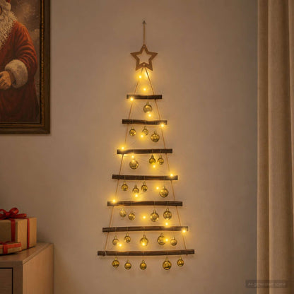 vidaXL Hanging Christmas Tree with Baubles 90 cm 30 LEDs Warm White