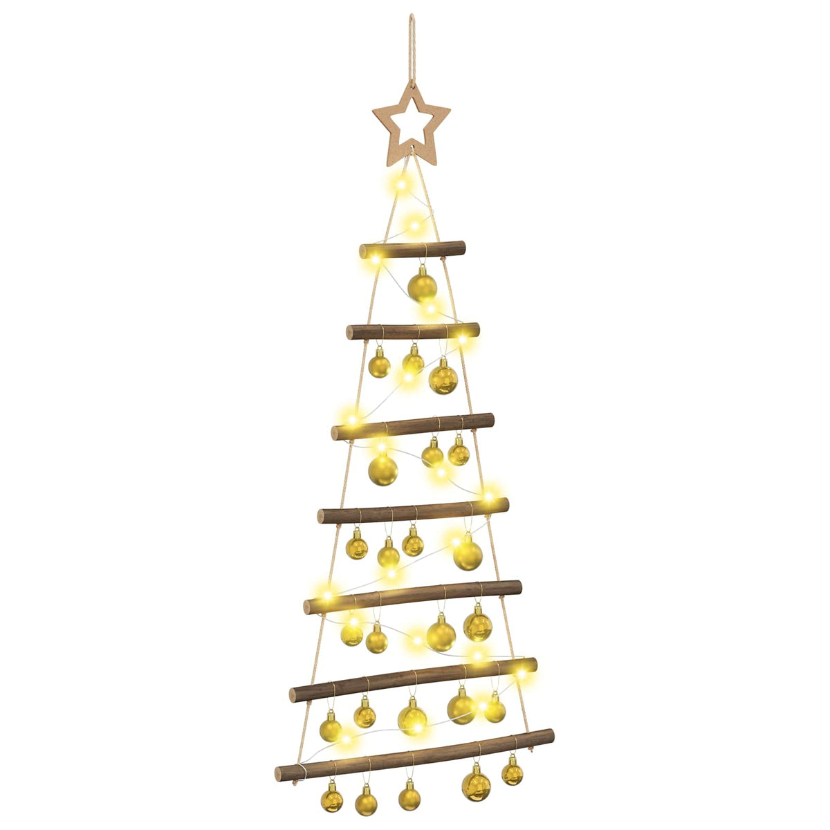 vidaXL Hanging Christmas Tree with Baubles 90 cm 30 LEDs Warm White