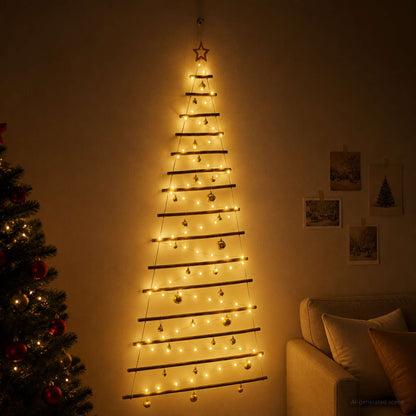vidaXL Hanging Christmas Tree with Baubles 210 cm 130 LEDs Warm White