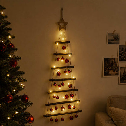 vidaXL Hanging Christmas Tree with Baubles 90 cm 30 LEDs Warm White
