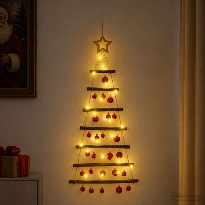 vidaXL Hanging Christmas Tree with Baubles 90 cm 30 LEDs Warm White