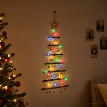 vidaXL Hanging Christmas Tree with Baubles 90 cm 30 LEDs Multicolour
