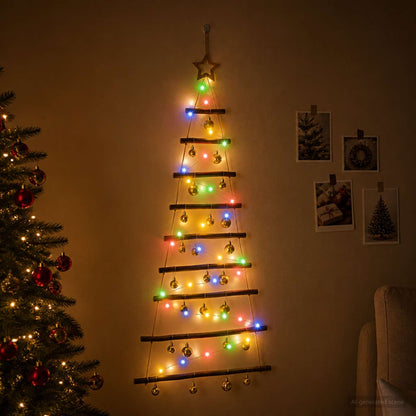 vidaXL Hanging Christmas Tree with Baubles 120 cm 50 LEDs Multicolour