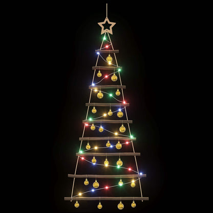 vidaXL Hanging Christmas Tree with Baubles 120 cm 50 LEDs Multicolour