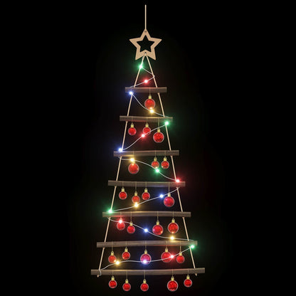 vidaXL Hanging Christmas Tree with Baubles 90 cm 30 LEDs Multicolour