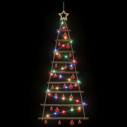 vidaXL Hanging Christmas Tree with Baubles 120 cm 50 LEDs Multicolour