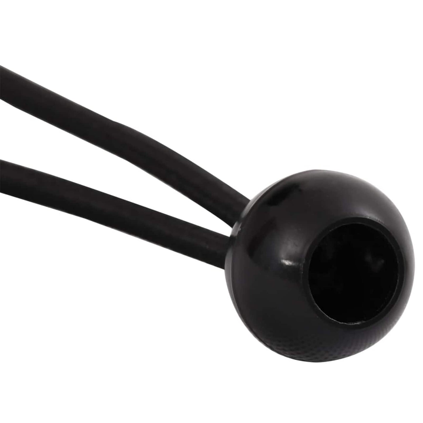 vidaXL Bungee Cords with Balls 24 pcs Black 4 mm x 22 cm Polypropylene