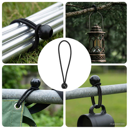 vidaXL Bungee Cords with Balls 100 pcs Black 4 mm x 22 cm