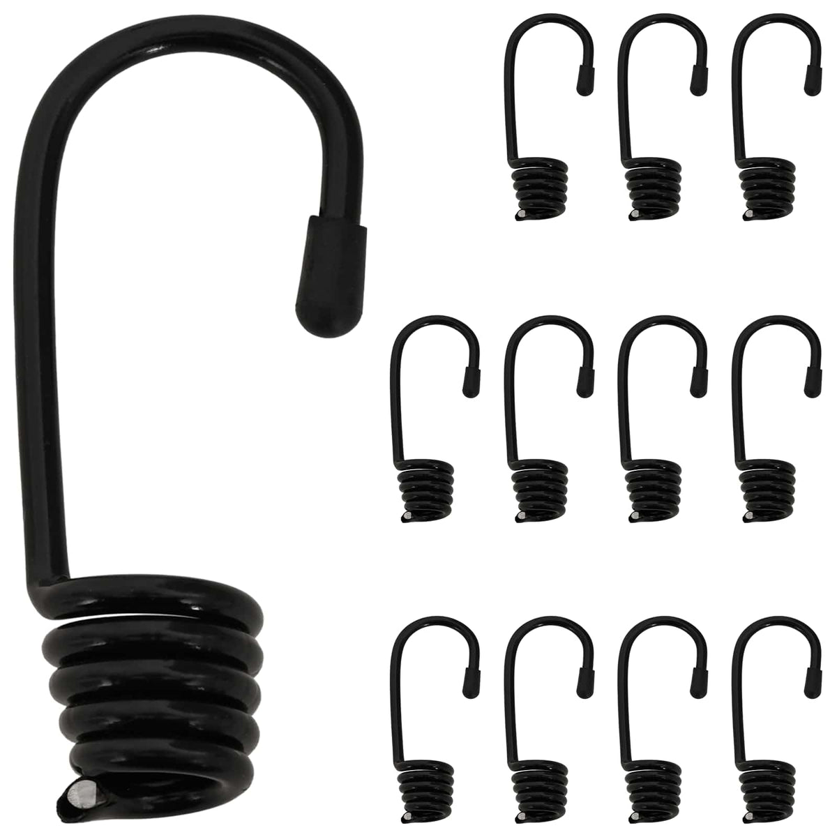 vidaXL Hooks 12 pcs Black 6 mm x 5 cm Steel