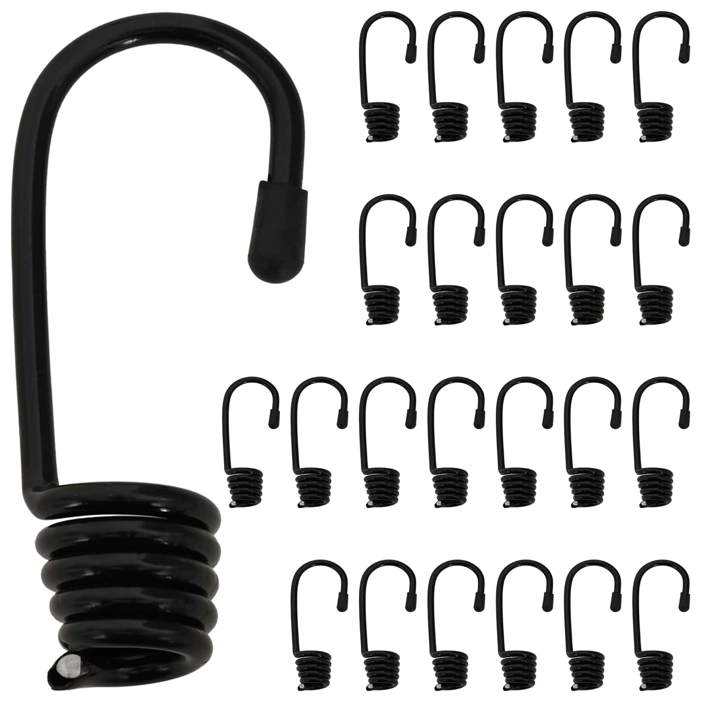 vidaXL Hooks 24 pcs Black 6 mm x 5 cm Steel