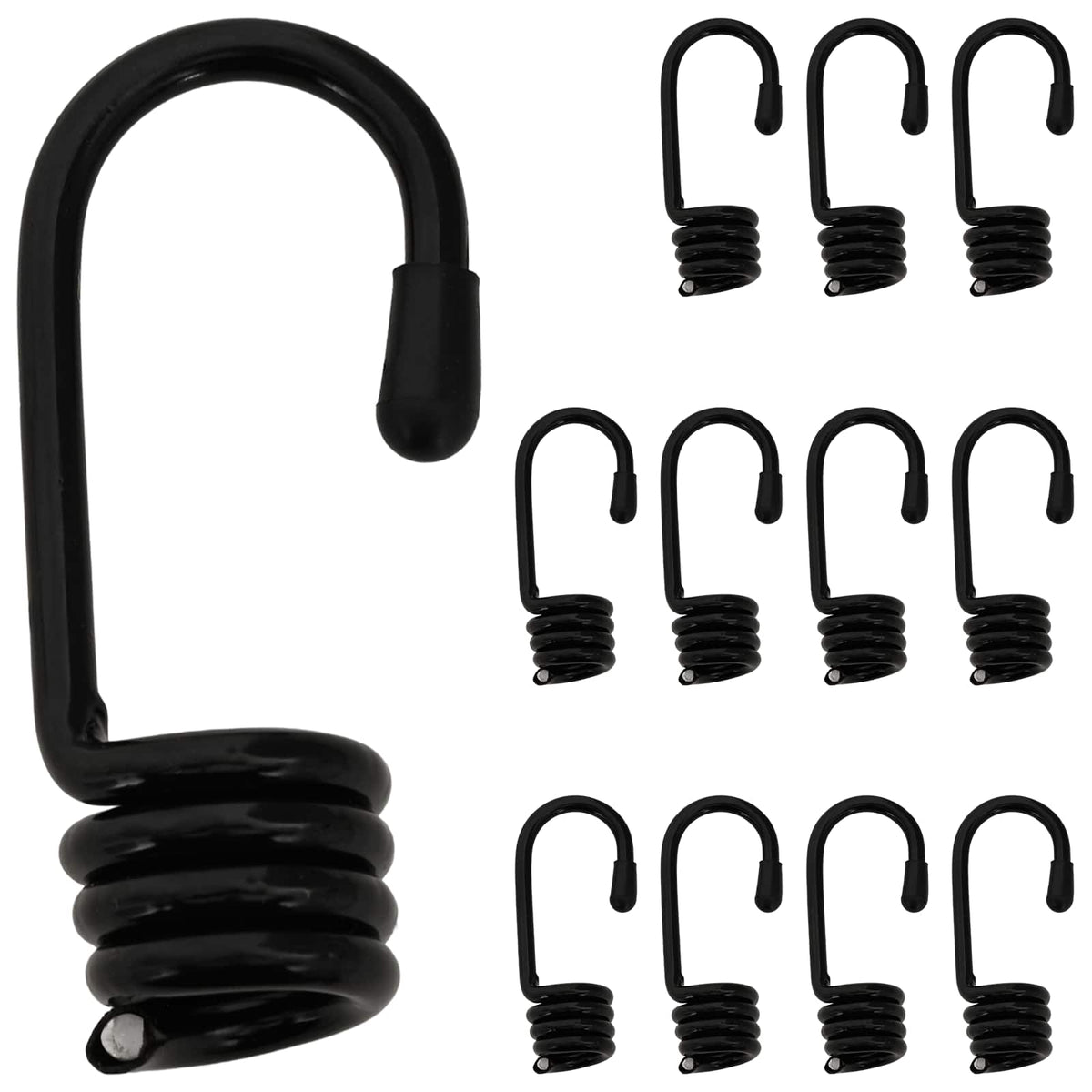 vidaXL Hooks 12 pcs Black 8 mm x 5 cm Steel