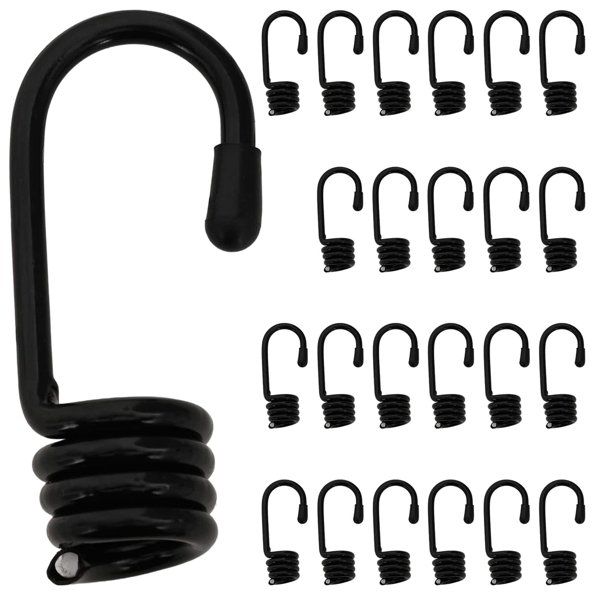 vidaXL Hooks 24 pcs Black 8 mm x 5 cm Steel