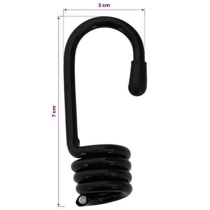 vidaXL Hooks 24 pcs Black 8 mm x 5 cm Steel
