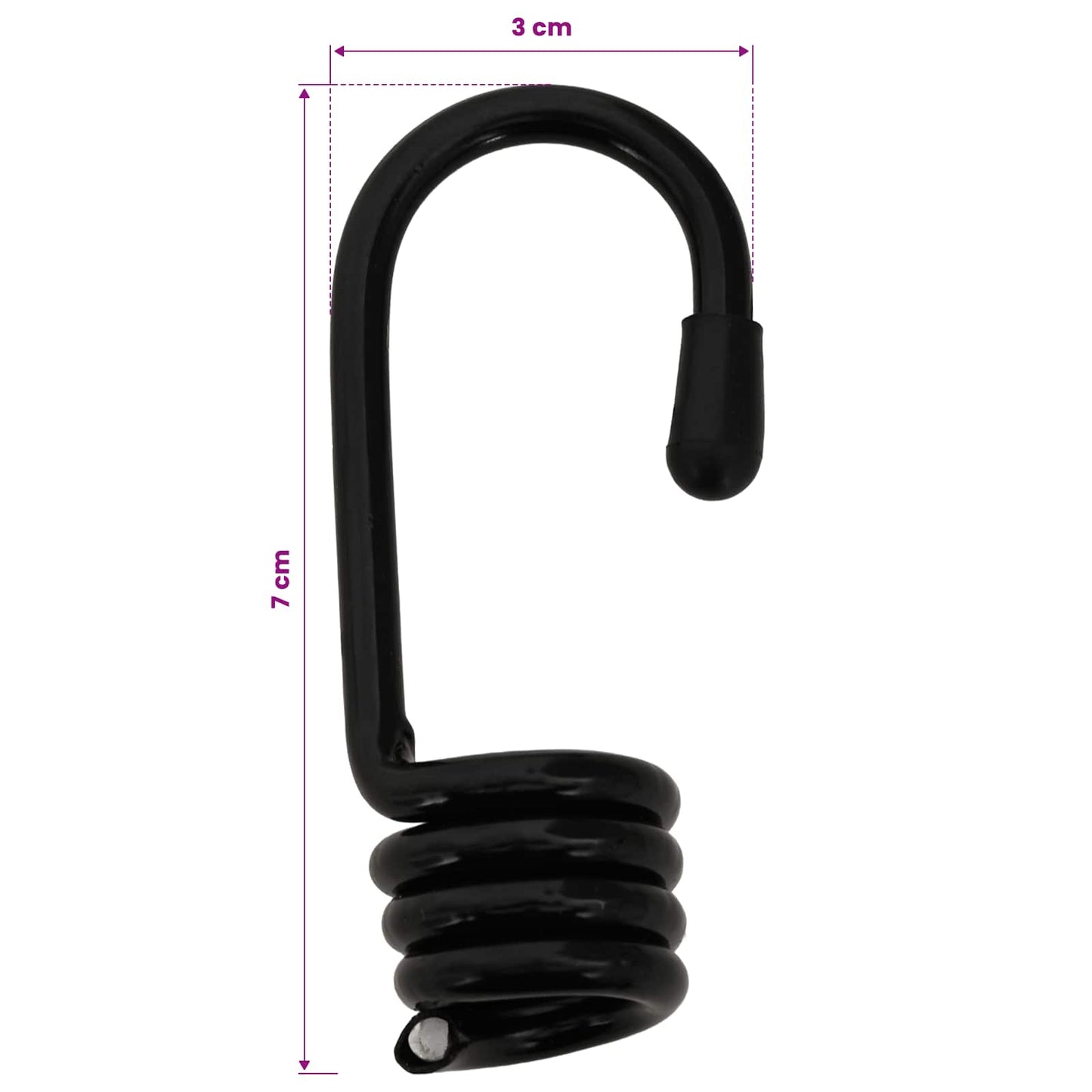 vidaXL Hooks 100 pcs Black 8 mm x 5 cm Steel